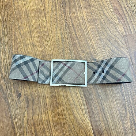 Burberry microsuede nova check wide belt - Picture 2 of 5
